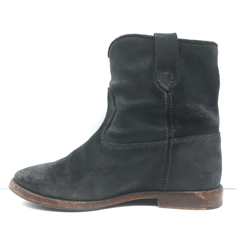 Isabel Marant Etoile Bottes Crisi en Suède Noir Taille 37 Bottines à Talon Caché