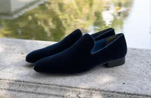 Jean Pierre Velvet Venetian Loafer Noir
