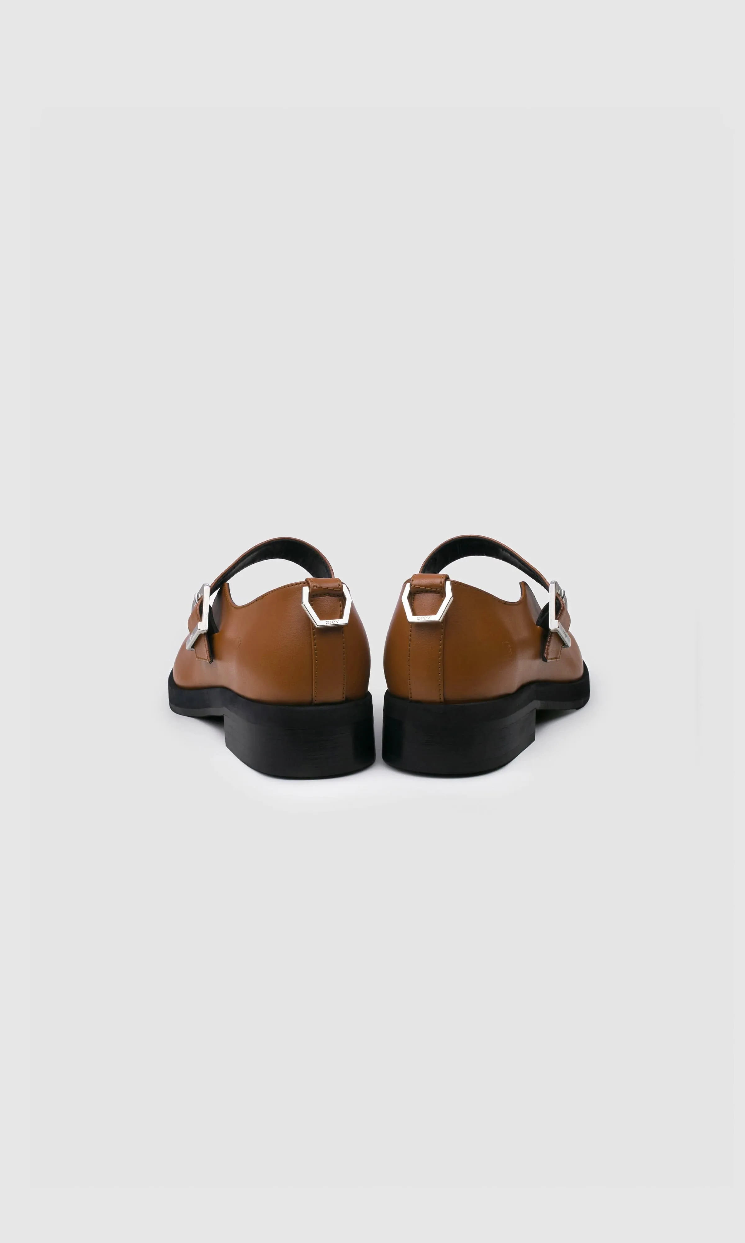 Jenny Apple Escarpins Mary Jane à Bout Carré en Cuir | Gingembre