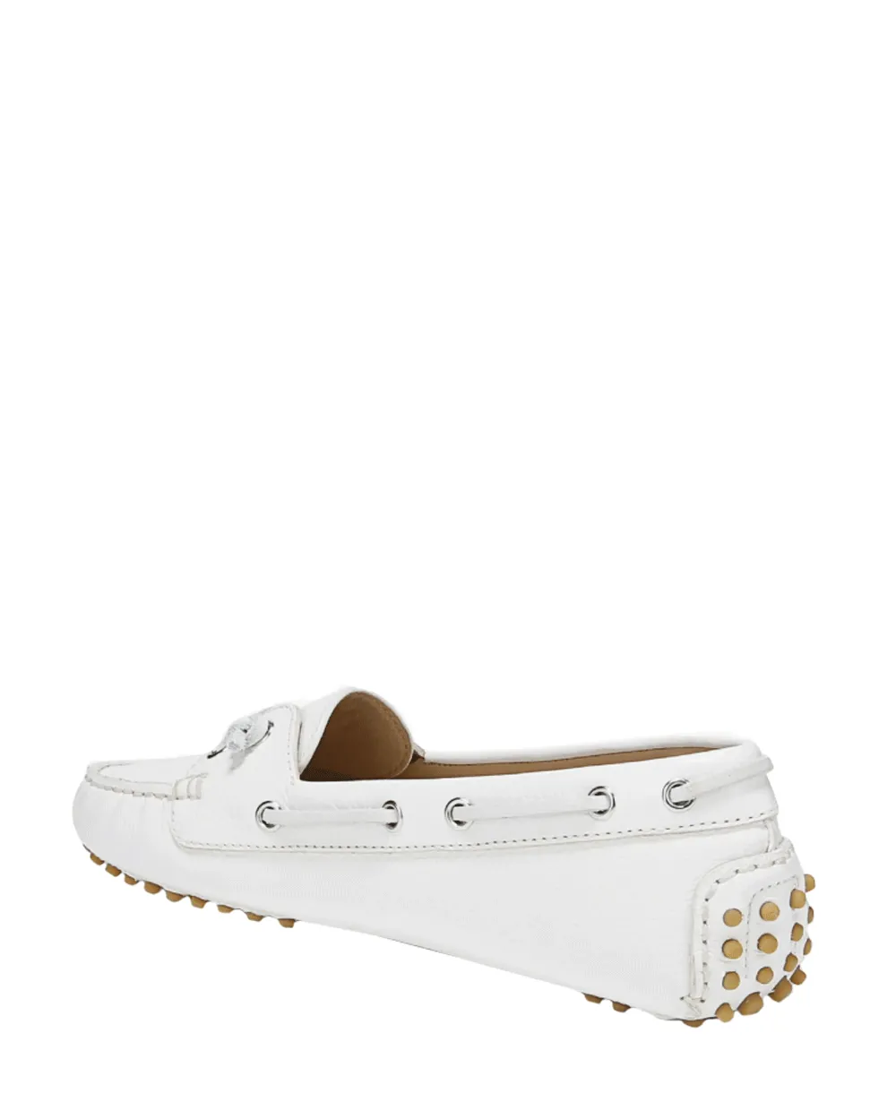 Jia Leather Boater Loafer en Noix de Coco
