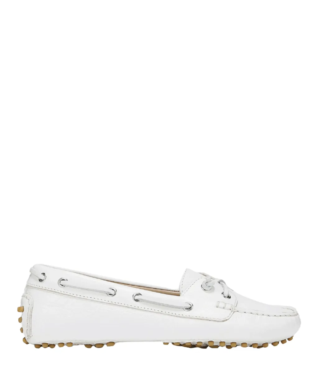 Jia Leather Boater Loafer en Noix de Coco