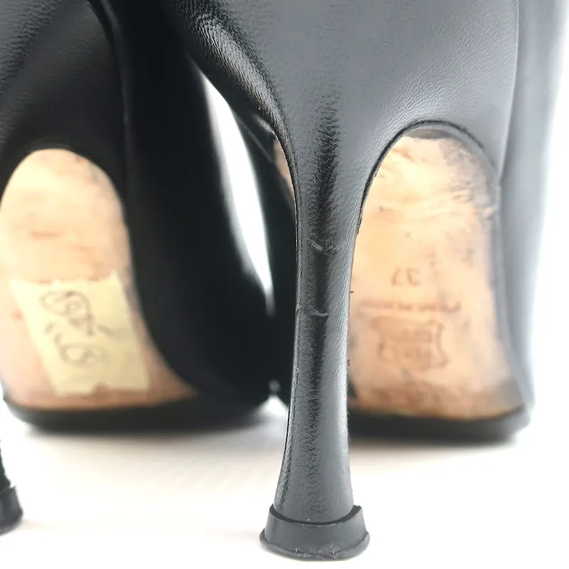 Escarpins Jimmy Choo en Cuir Noir Taille 37 à Bout Pointu et Talons