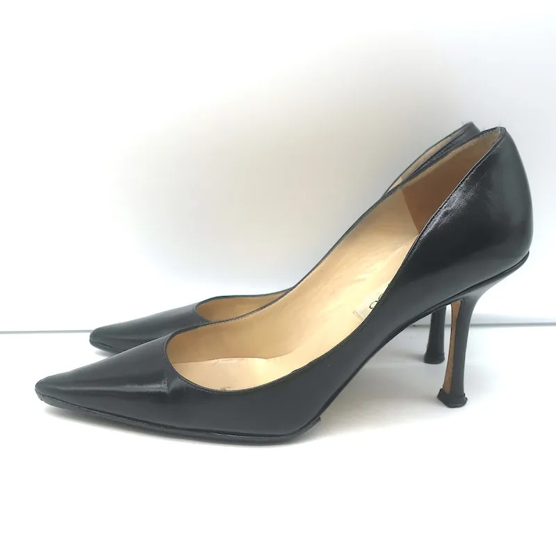 Escarpins Jimmy Choo en Cuir Noir Taille 37 à Bout Pointu et Talons
