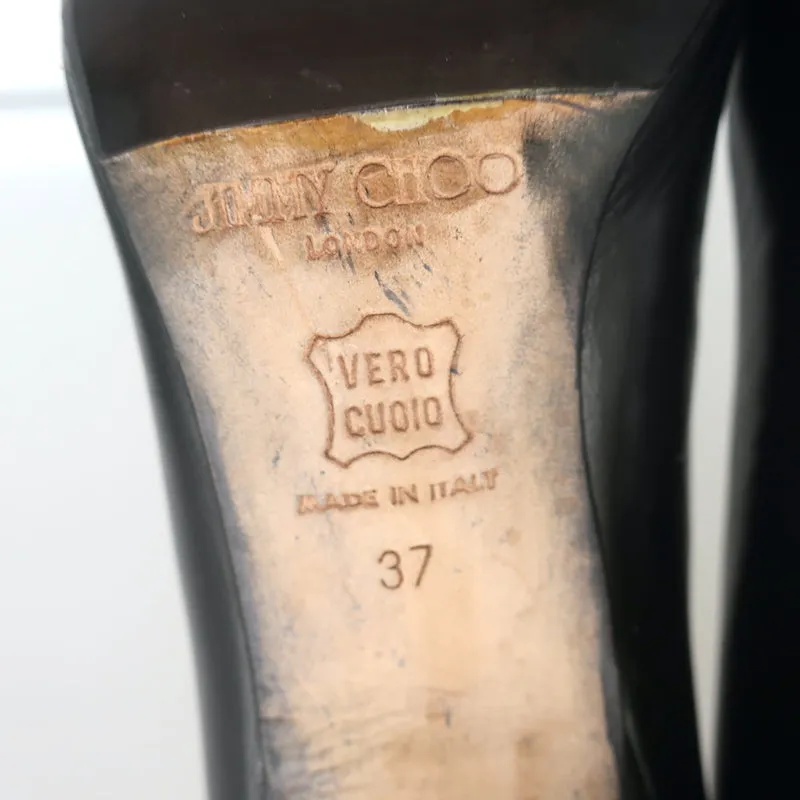 Escarpins Jimmy Choo en Cuir Noir Taille 37 à Bout Pointu et Talons