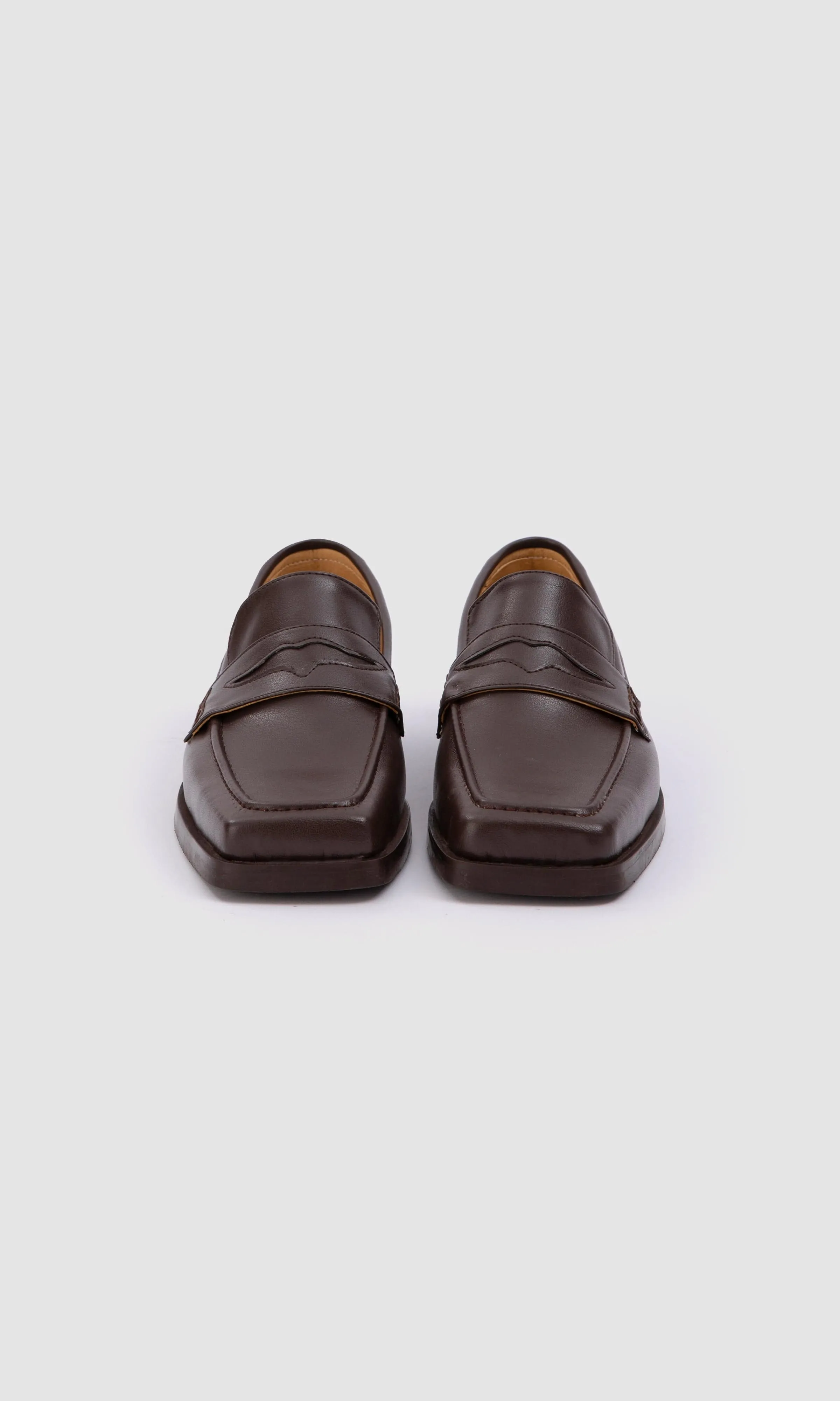 Joan Vegan Olive & Pomme Mocassins en Similicuir | Marron