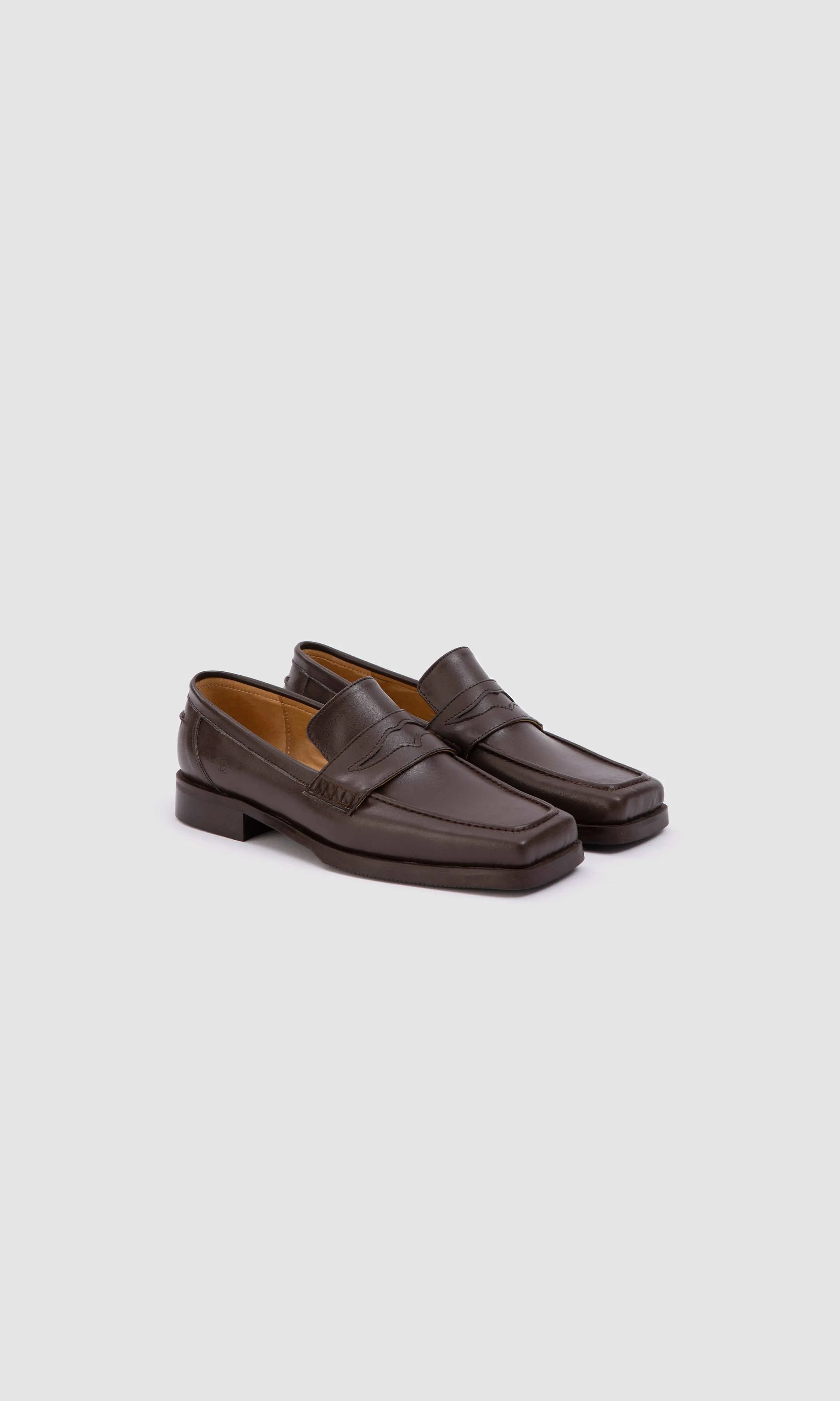 Joan Vegan Olive & Pomme Mocassins en Similicuir | Marron
