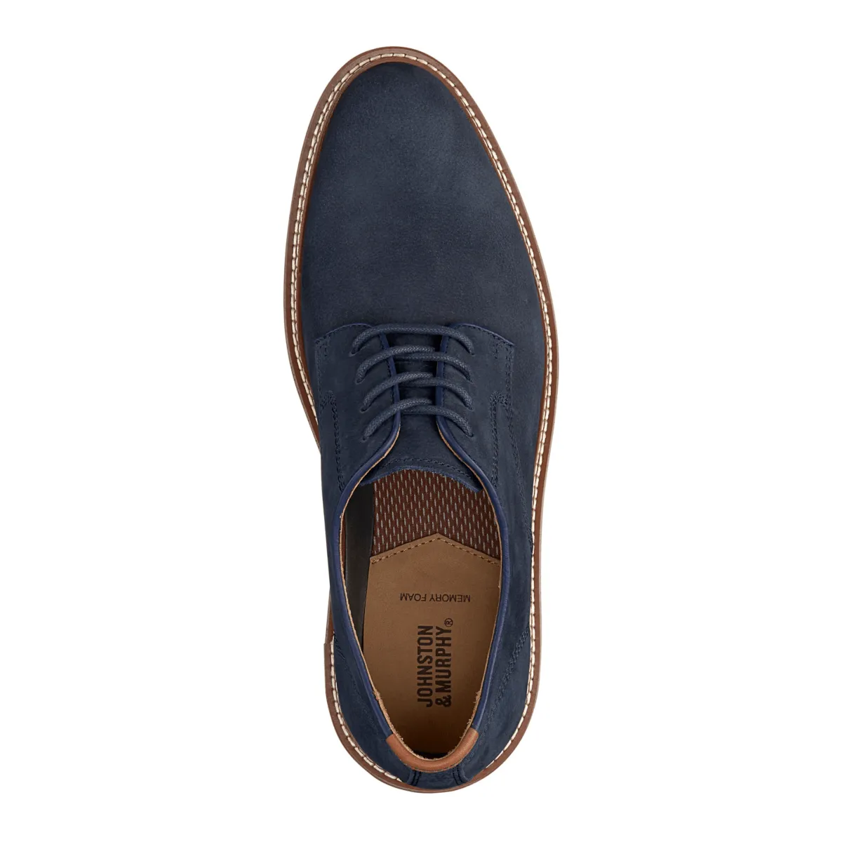 Johnston & Murphy Hommes Upton Bout Rond Nubuck Marine