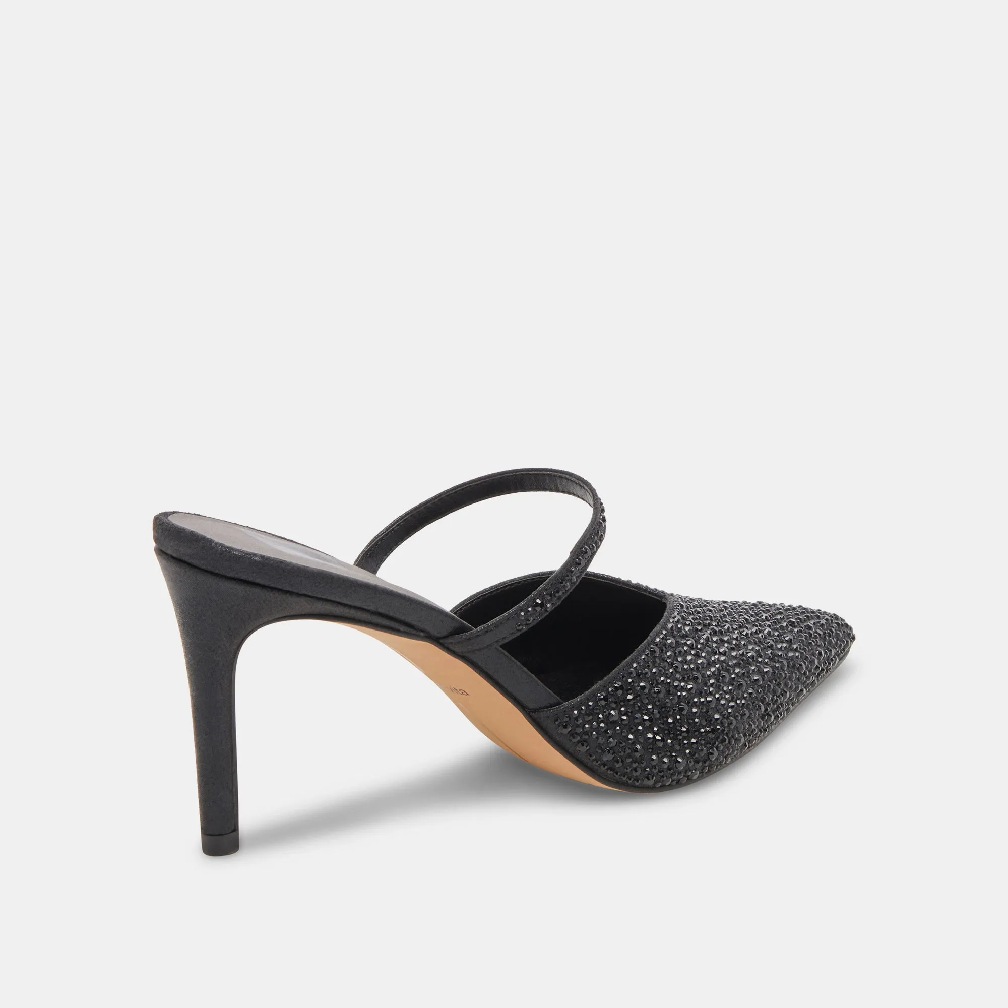 TALONS KANIKA CRYSTAL EN TISSU MÉTALLISÉ NOIR