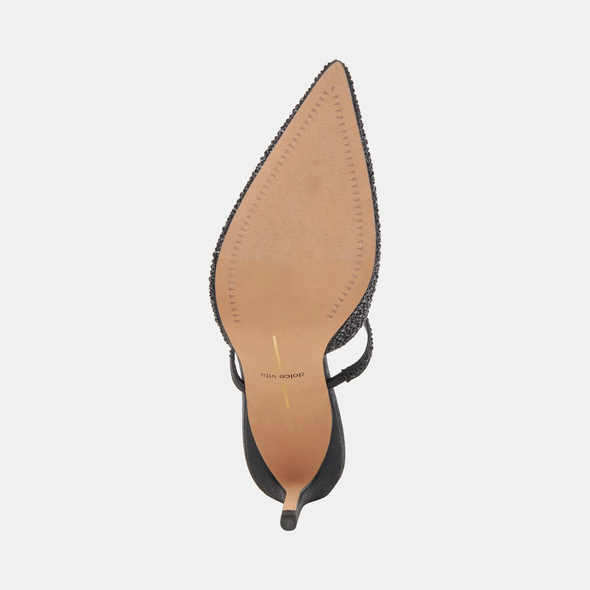 TALONS KANIKA CRYSTAL EN TISSU MÉTALLISÉ NOIR