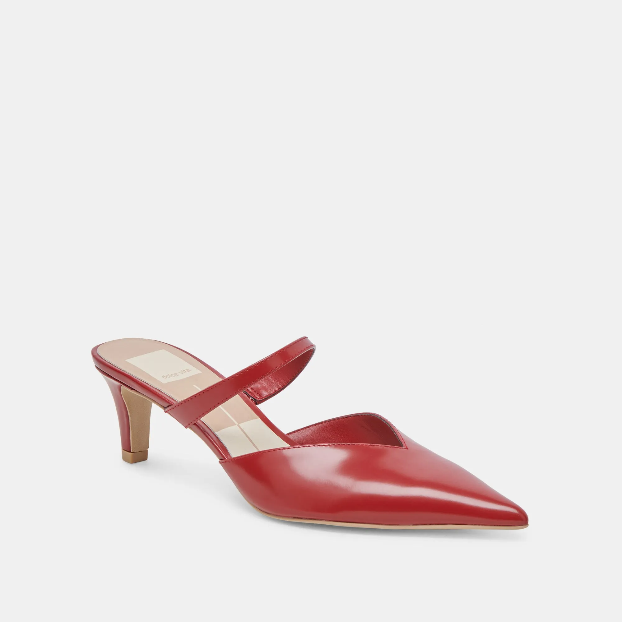 KANIKA TALONS MOYENS ROUGE VERNIS FROISSÉ