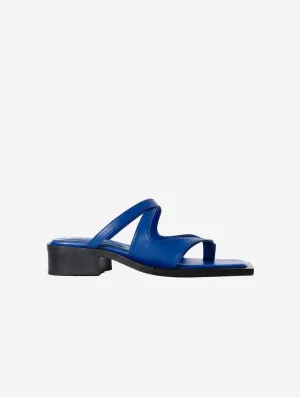 Mules Karel Vegan en Cuir de Pomme | Bleu Électrique