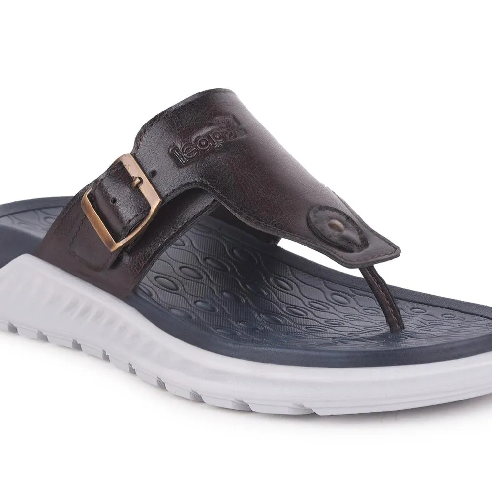 Leap7x By Liberty Mens CHARLY-1E Pantoufles Décontractées Marron Foncé