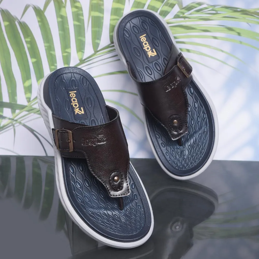 Leap7x By Liberty Mens CHARLY-1E Pantoufles Décontractées Marron Foncé