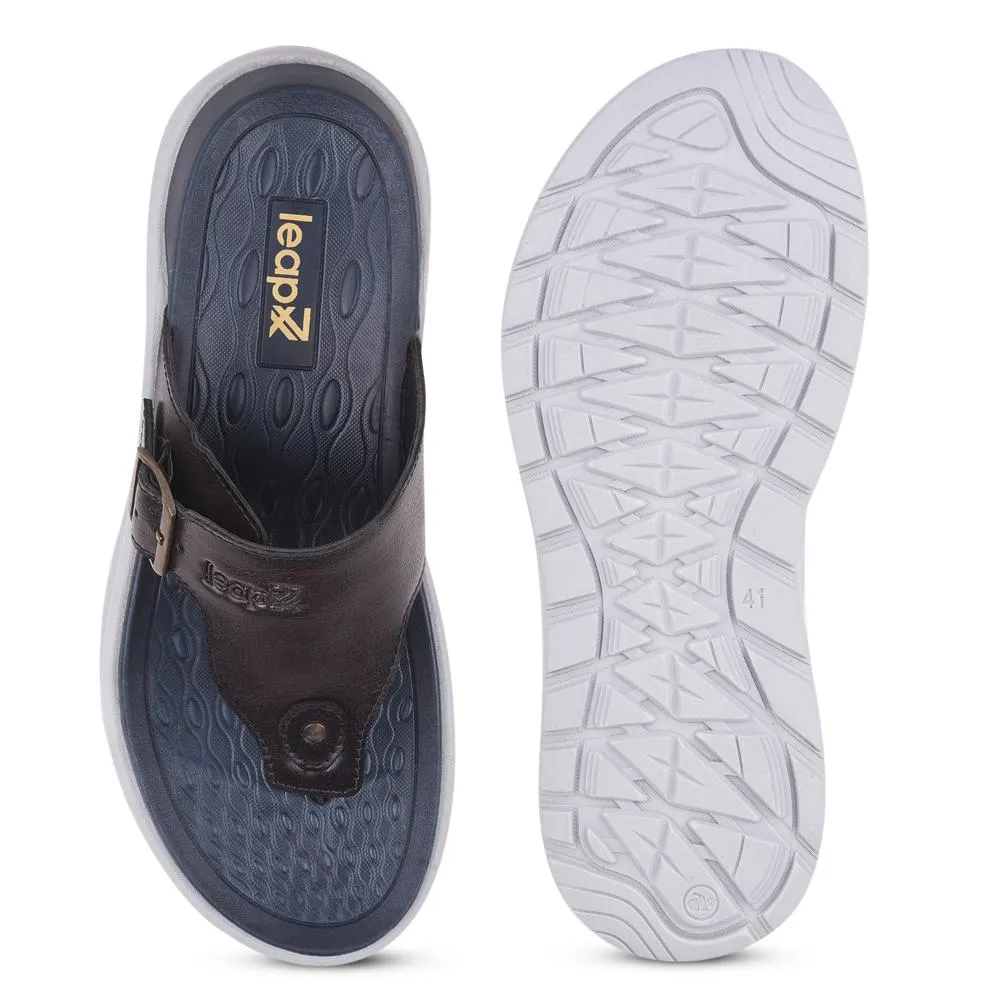 Leap7x By Liberty Mens CHARLY-1E Pantoufles Décontractées Marron Foncé
