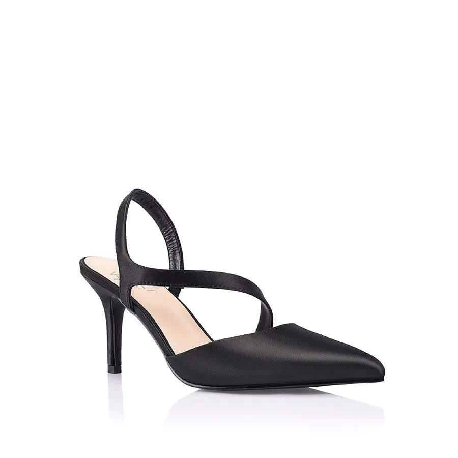 Escarpins à Pointe Citron - Satin Noir