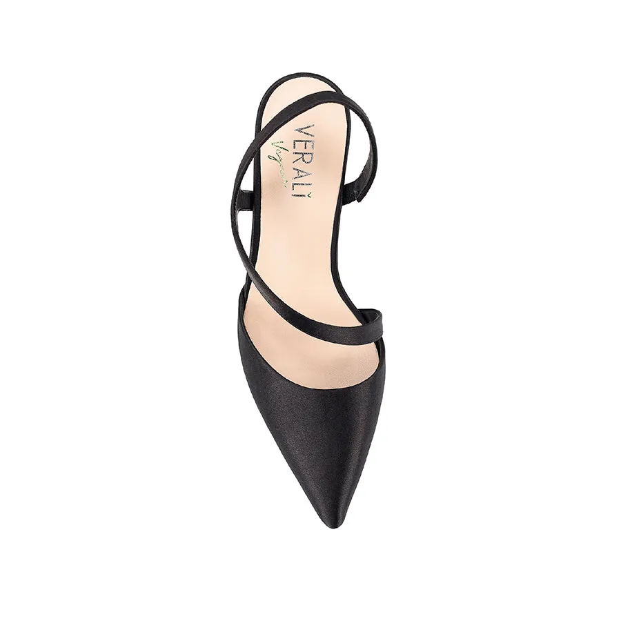 Escarpins à Pointe Citron - Satin Noir