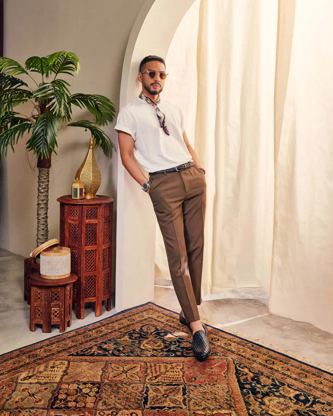 Mocassin Pantoufle - Cuir Tissé Noir