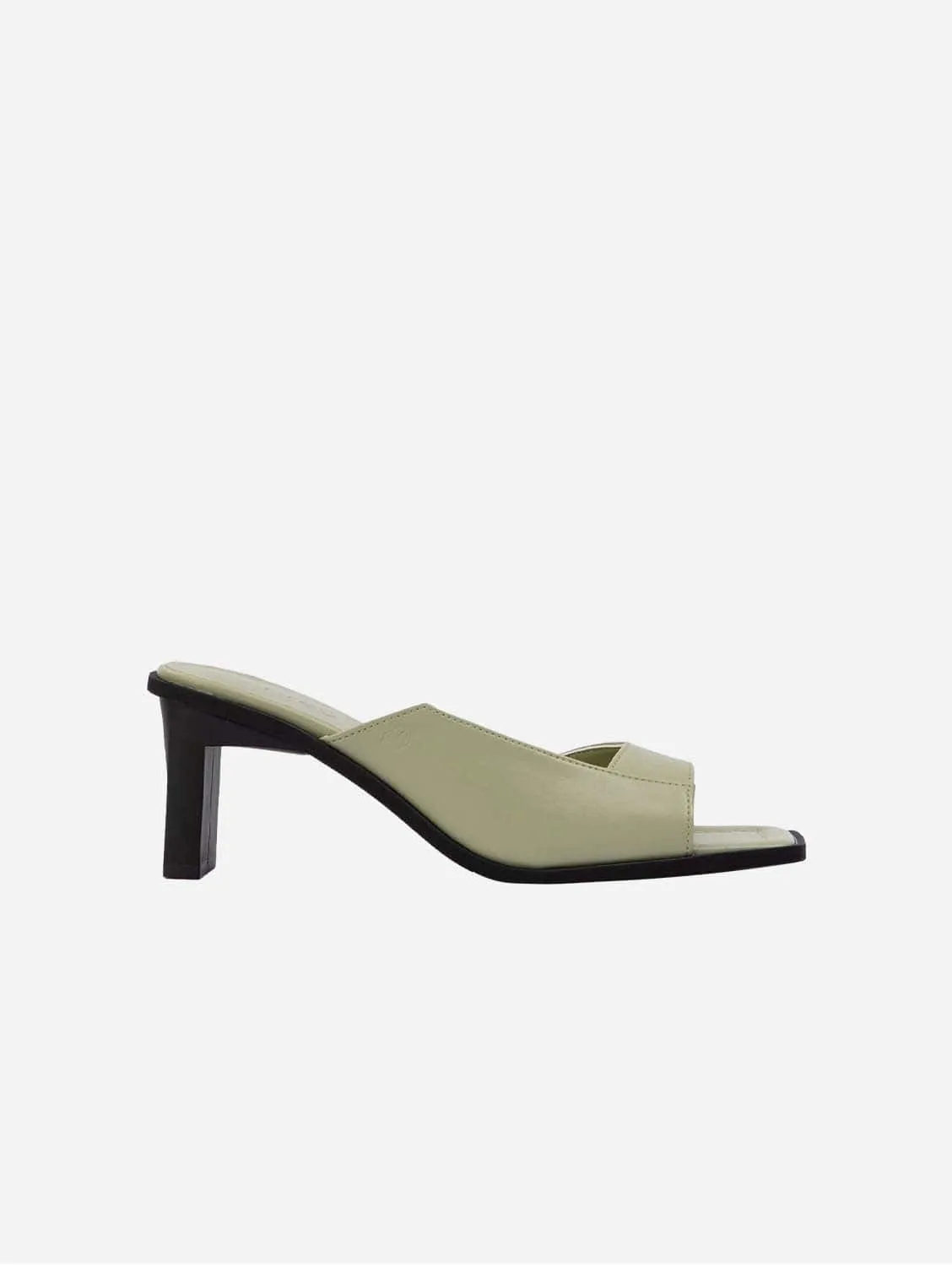 Lyn Vegan Mules en Cuir de Pomme | Vert Sauge