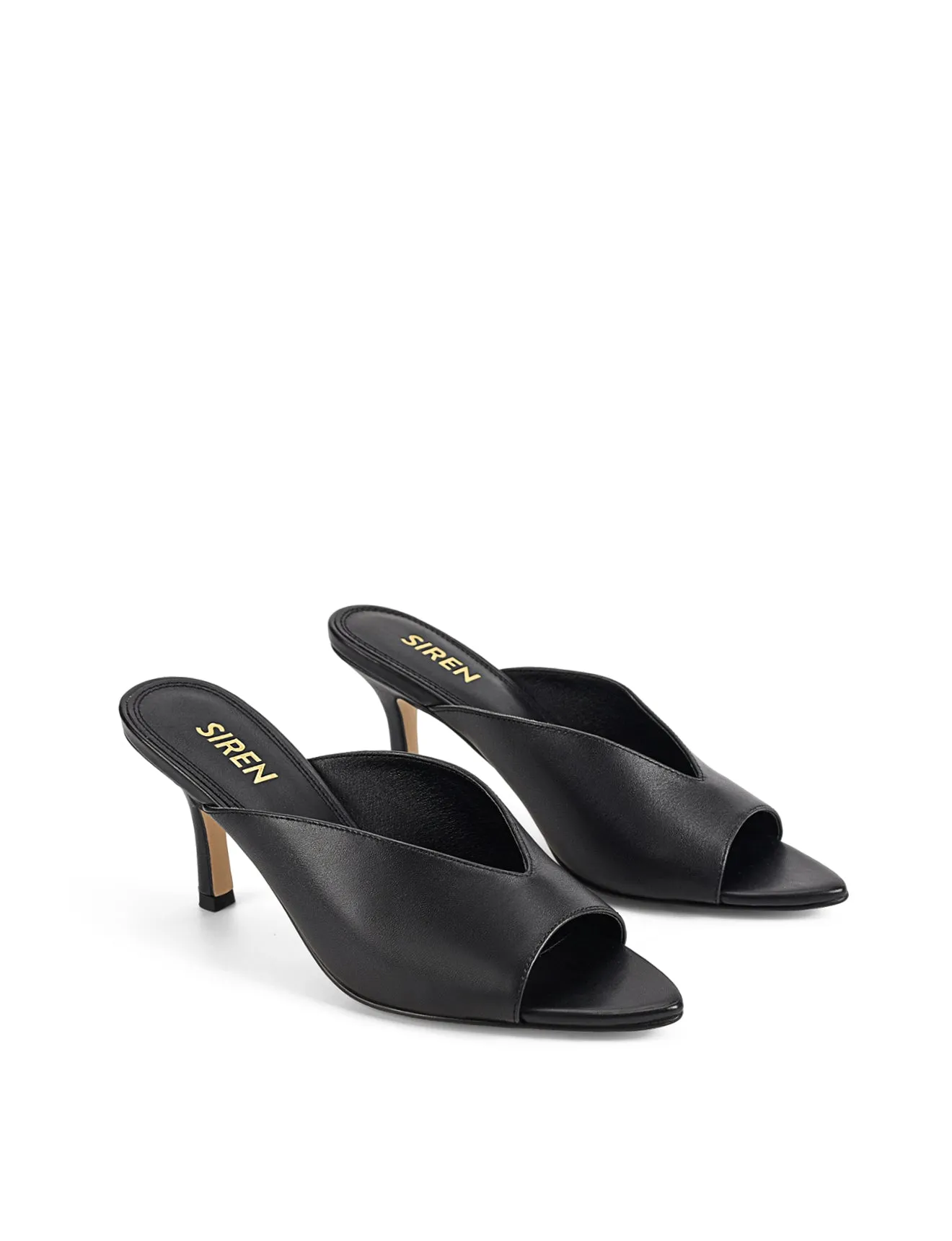 Mules à bout pointu Mabel - Cuir noir