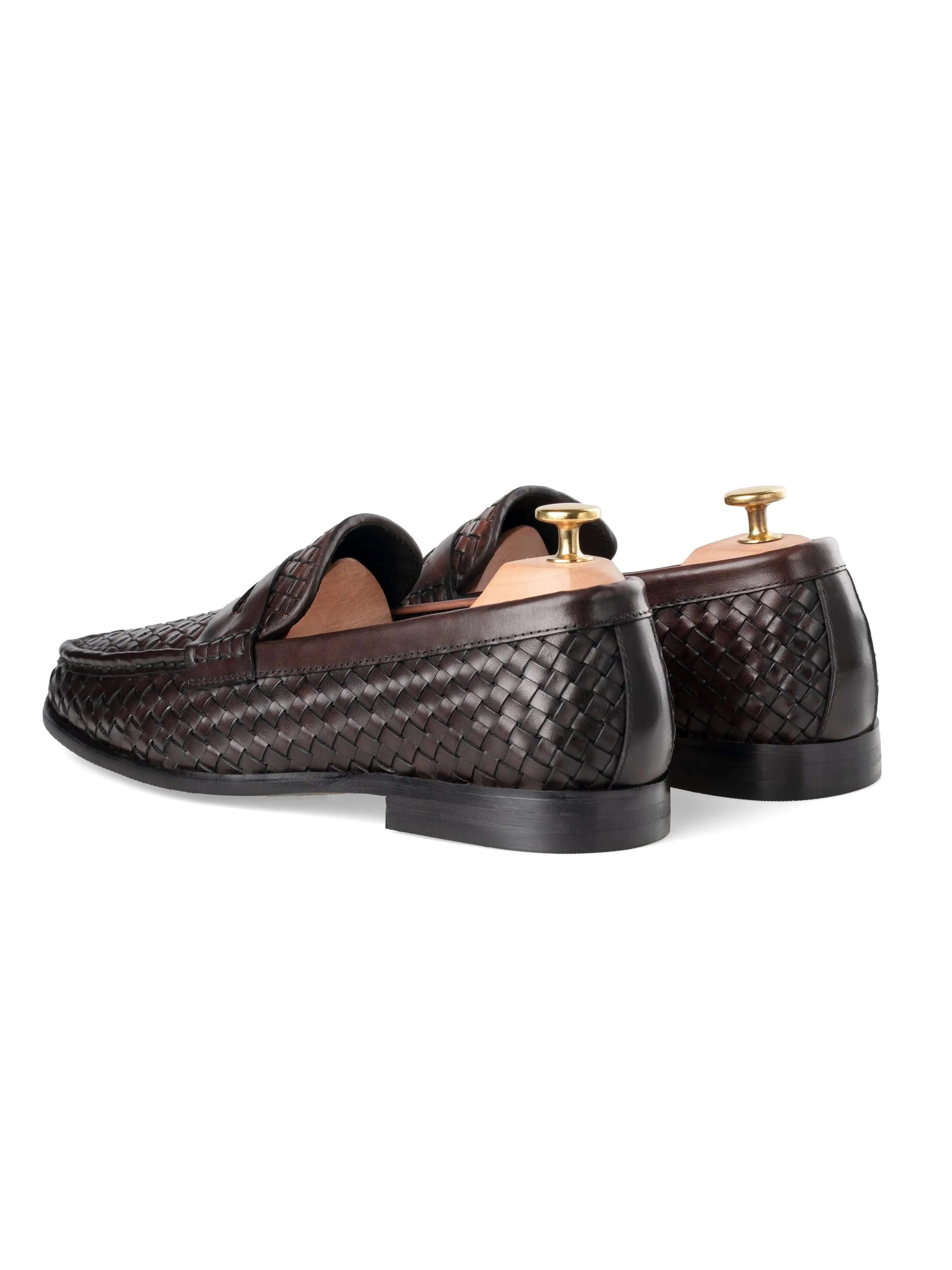 Marco Penny Loafer - Cuir Tressé Café