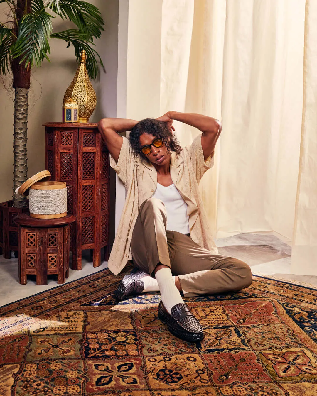 Marco Penny Loafer - Cuir Tressé Café