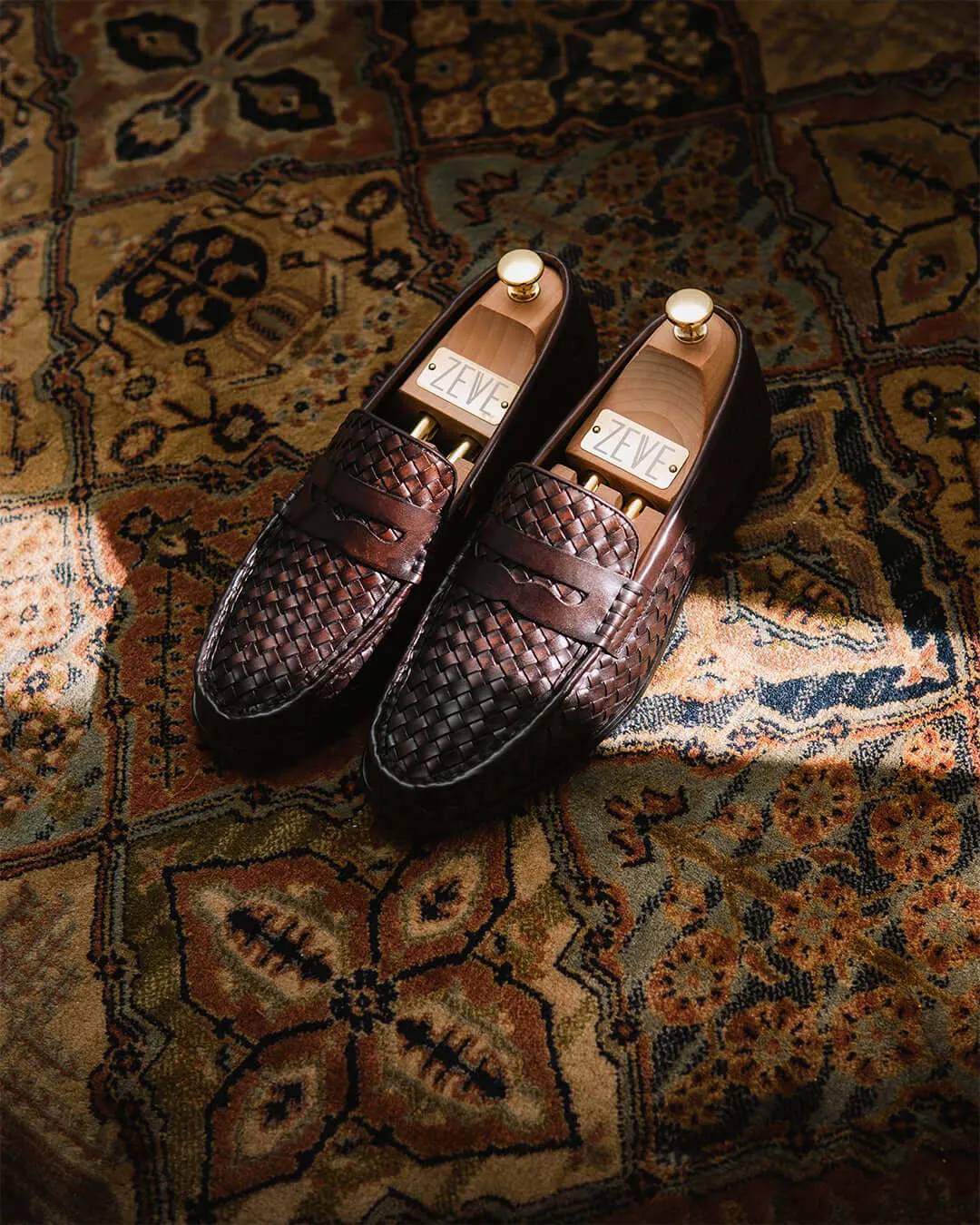 Marco Penny Loafer - Cuir Tressé Café