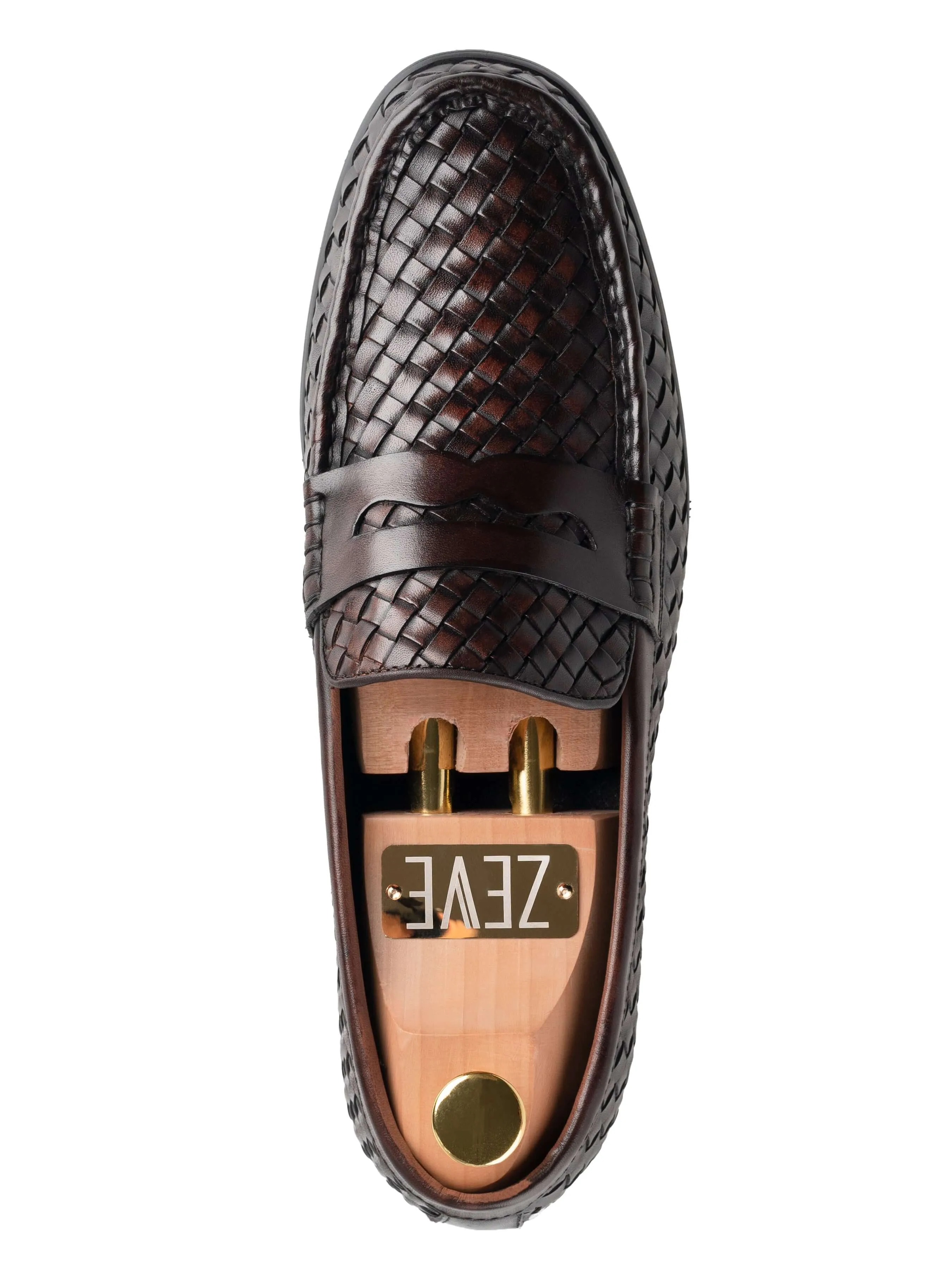 Marco Penny Loafer - Cuir Tressé Café
