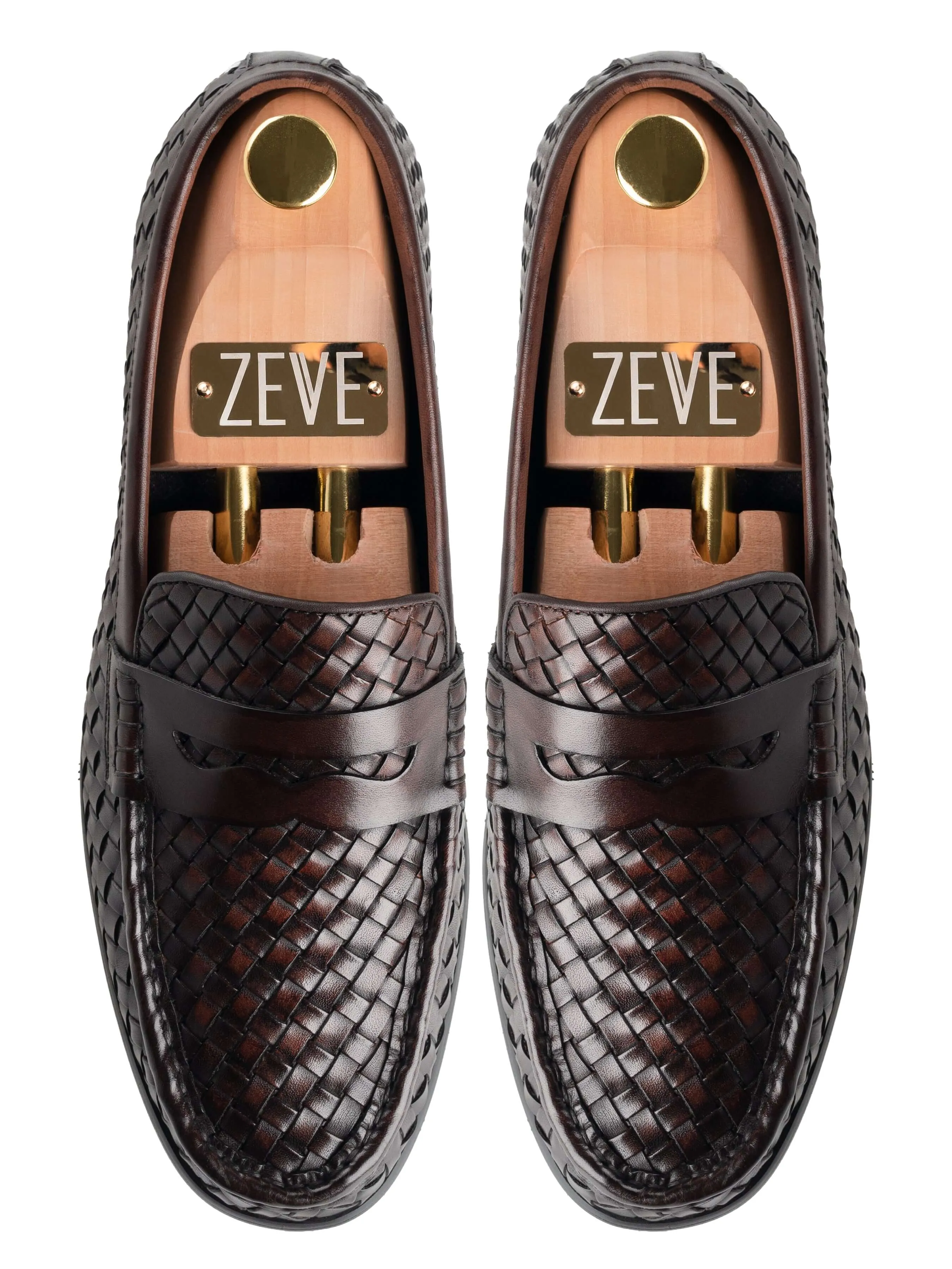 Marco Penny Loafer - Cuir Tressé Café