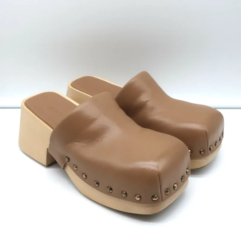 Sabots Marsell Bottone en cuir noisette taille 37 Mules à plateforme