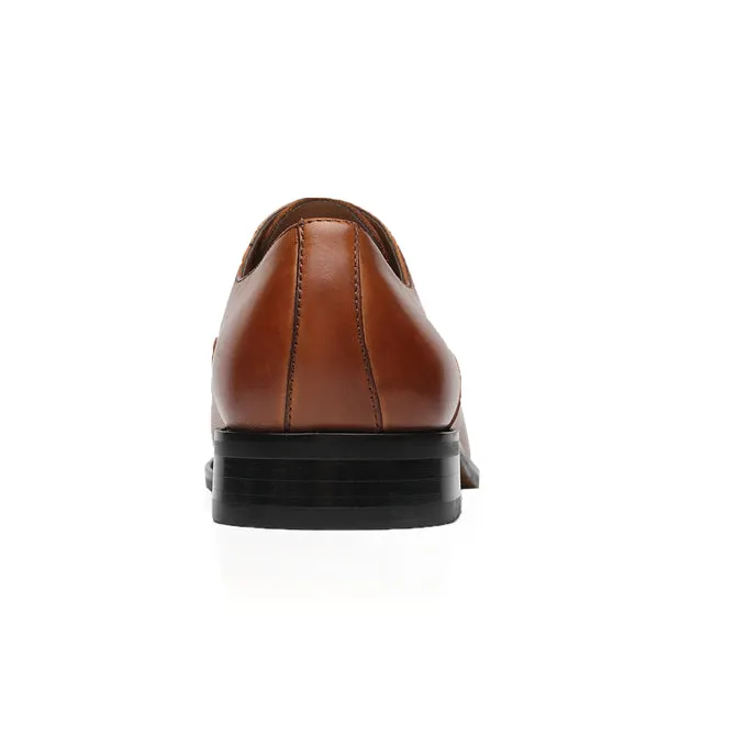 Chaussures habillées homme à bout rond et laçage - Cognac