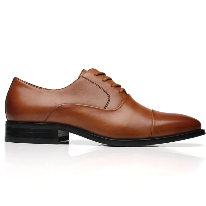 Chaussures habillées homme à bout rond et laçage - Cognac