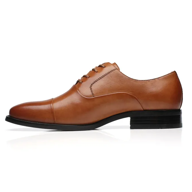 Chaussures habillées homme à bout rond et laçage - Cognac