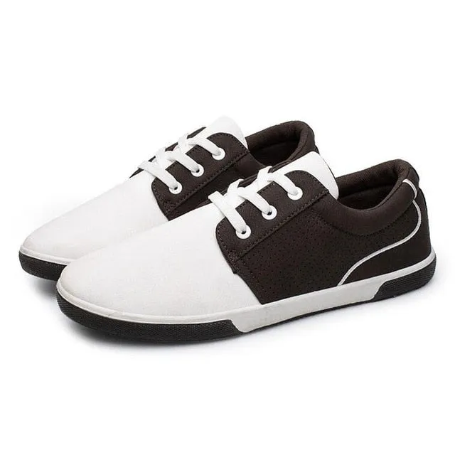 Baskets Homme Casual à Bout Rond Lacets Chaussures Plates