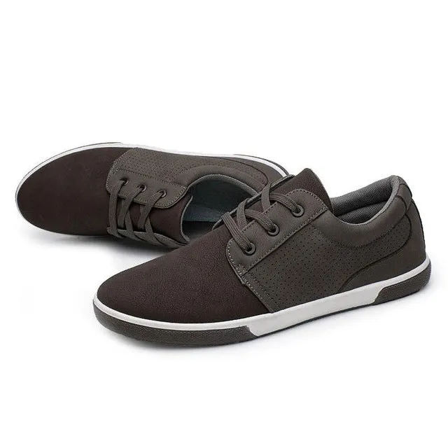 Baskets Homme Casual à Bout Rond Lacets Chaussures Plates