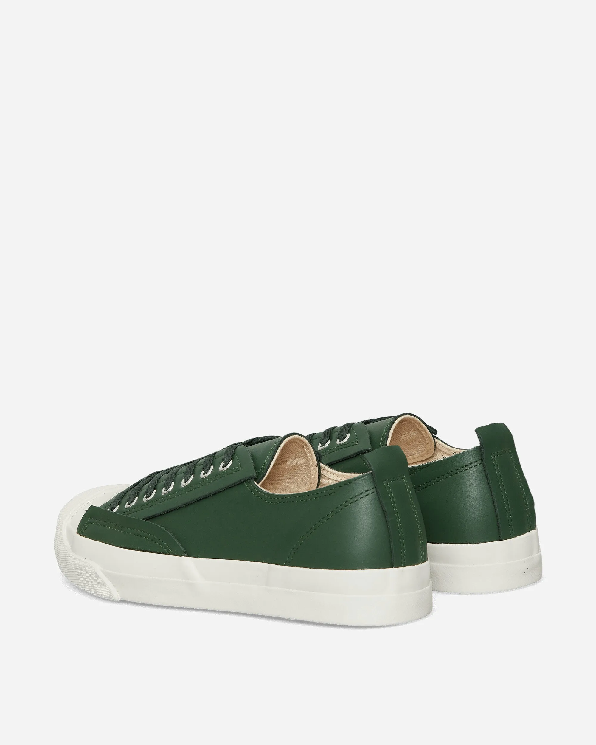 Baskets en cuir vertes avec logo sur l'orteil pour homme