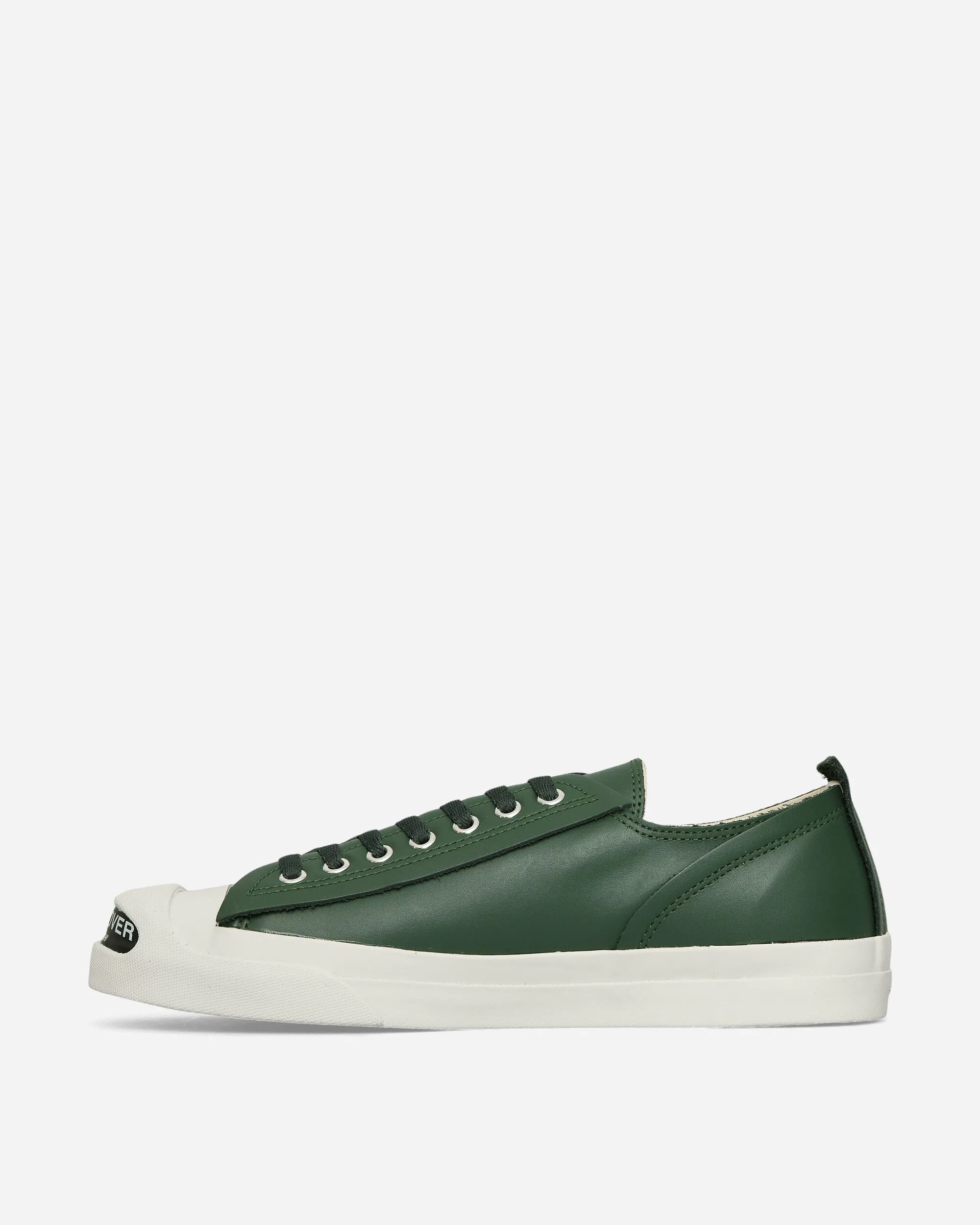 Baskets en cuir vertes avec logo sur l'orteil pour homme