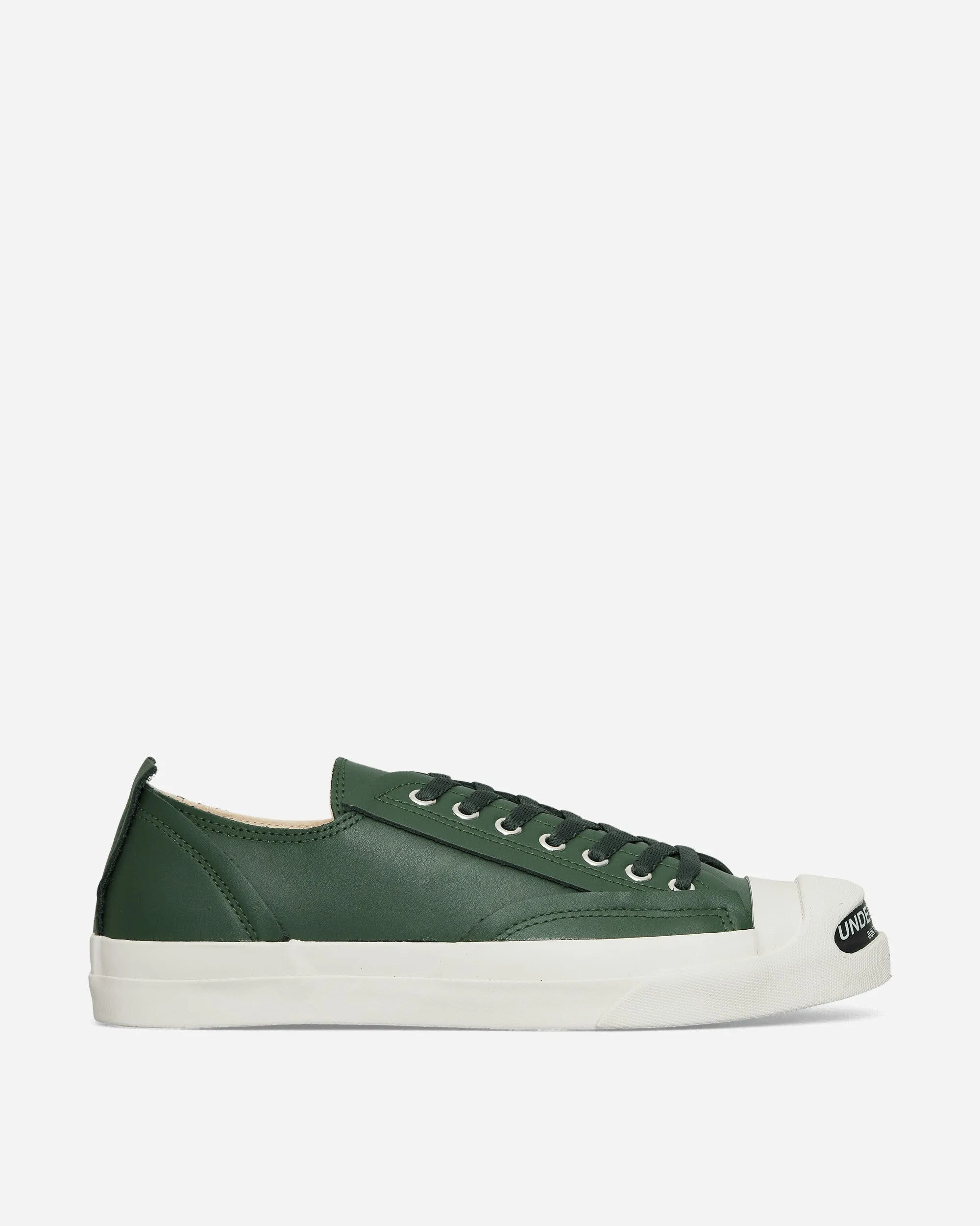 Baskets en cuir vertes avec logo sur l'orteil pour homme