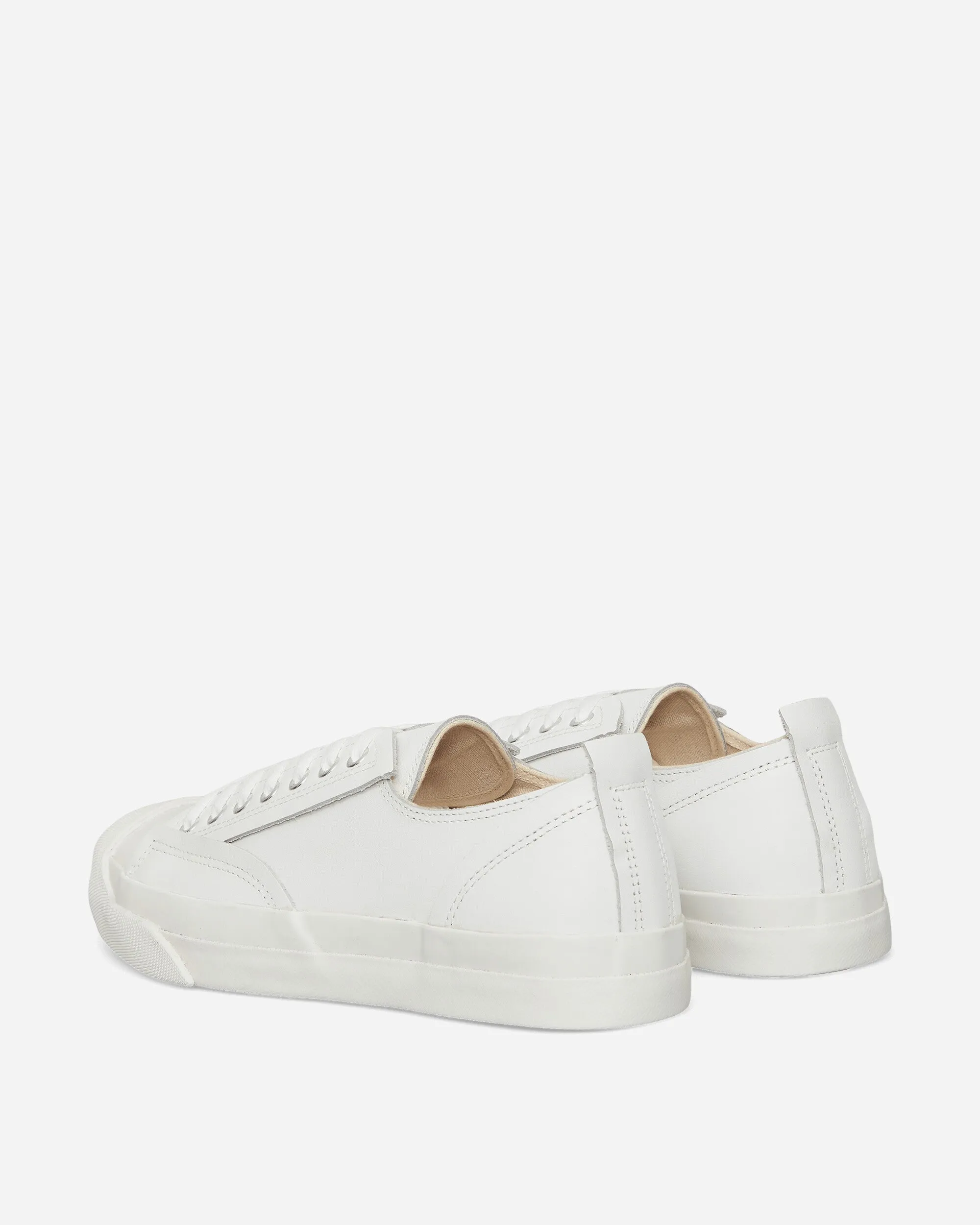 Baskets en cuir blanc avec logo sur l'orteil pour hommes
