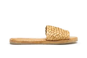 Sandale tressée pour homme en miel