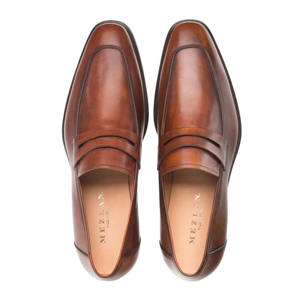 Mezlan Penny Loafer en veau cognac