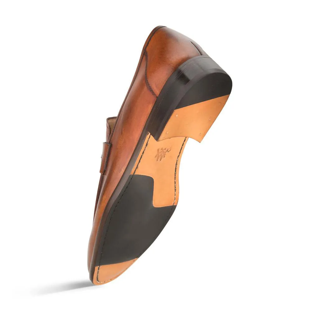 Mezlan Penny Loafer en veau cognac