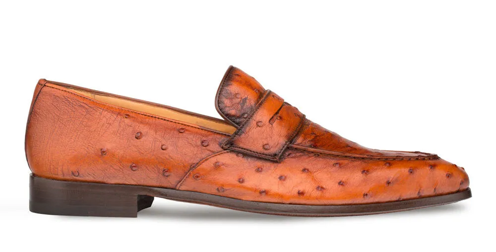 Mezlan Lisbon Mocassin en Autruche Brandy