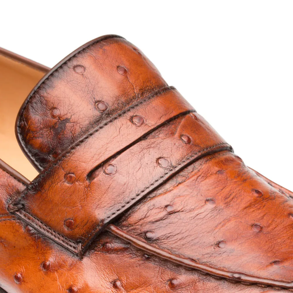 Mezlan Lisbon Mocassin en Autruche Brandy