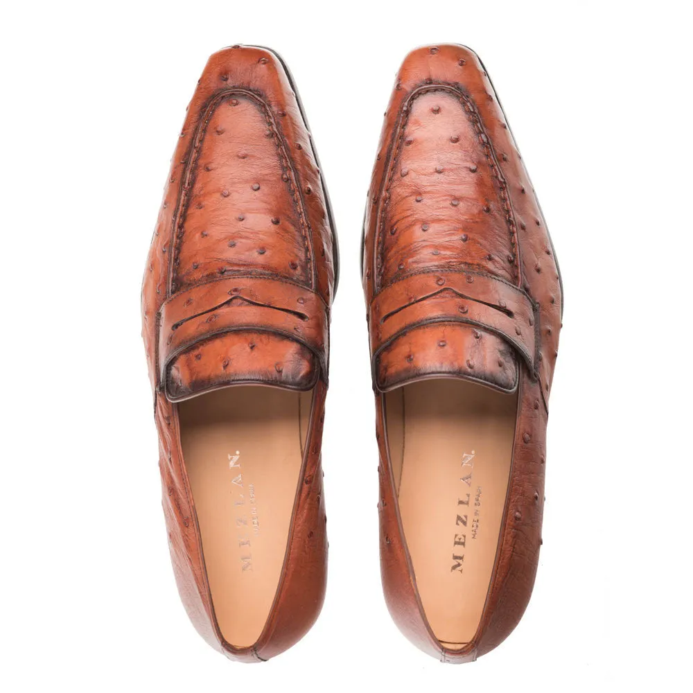 Mezlan Lisbon Mocassin en Autruche Brandy
