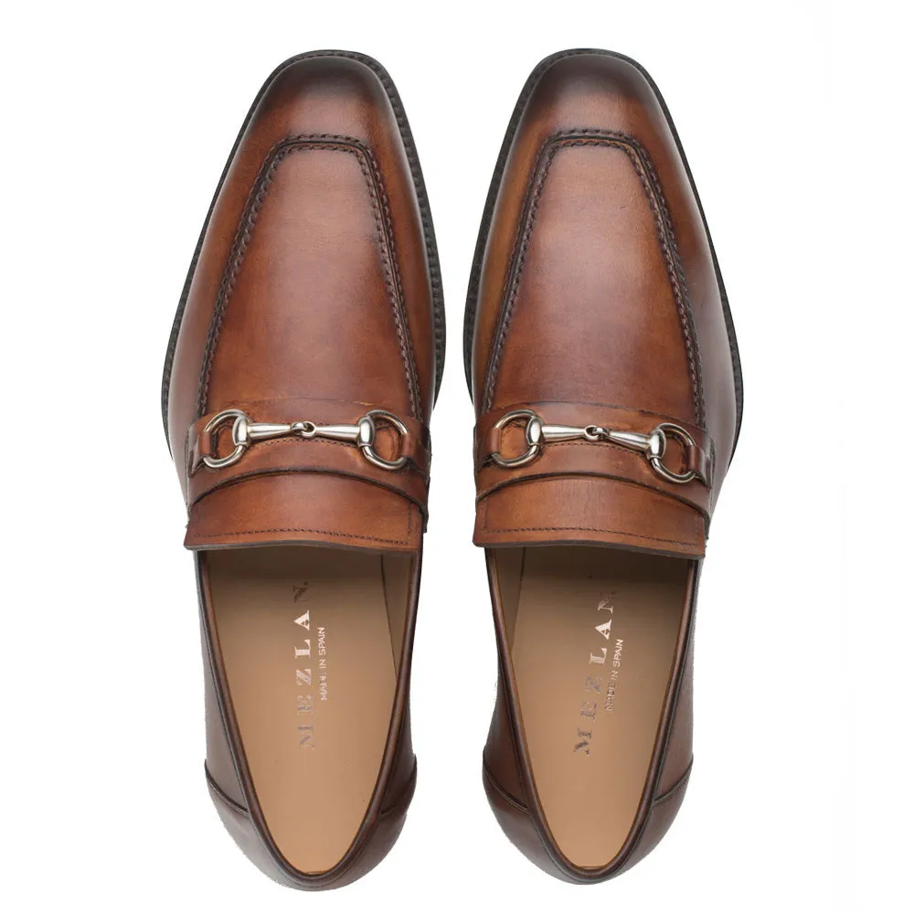 Mezlan Mocassin ornementé Cognac/Rouille