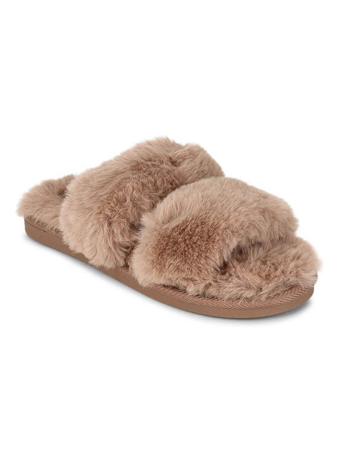 Mocca Fourrure Hiver Pantoufles Douillettes Confortables (TC-INDSLIP2-MOC)