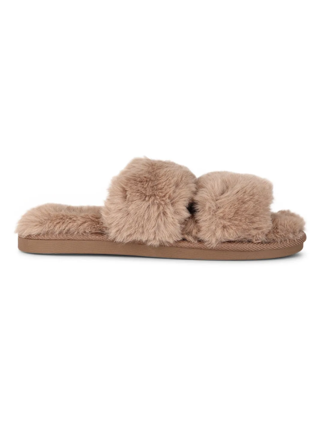Mocca Fourrure Hiver Pantoufles Douillettes Confortables (TC-INDSLIP2-MOC)