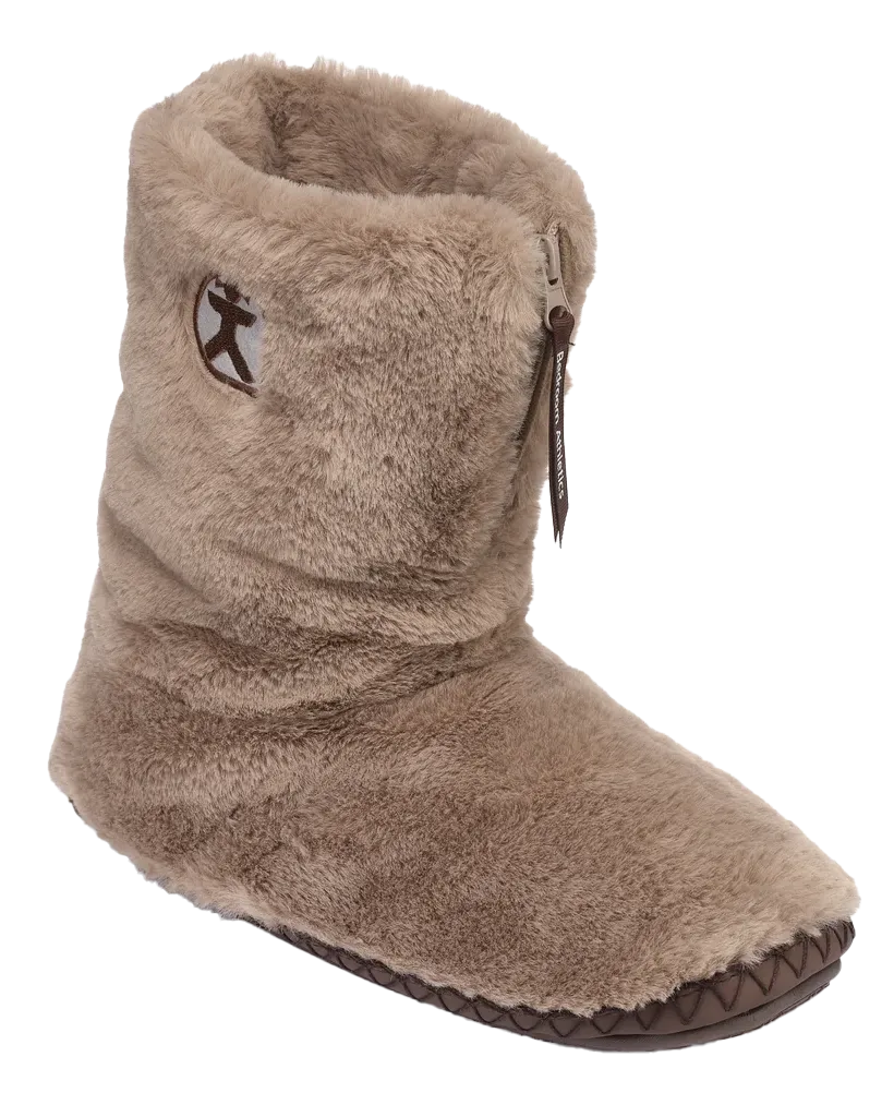 Bottes pantoufles en fausse fourrure Monroe en taupe foncé
