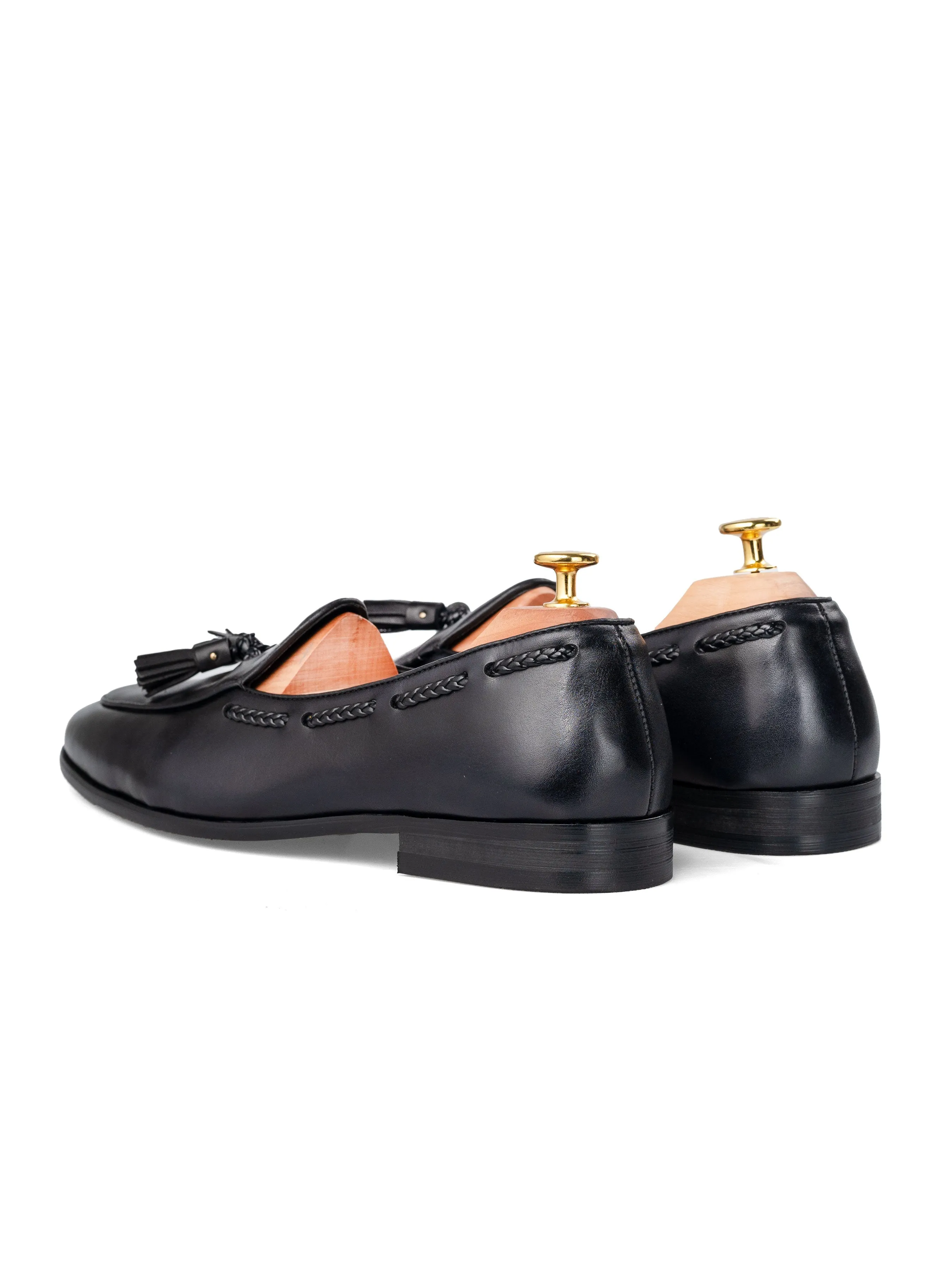 Noel Belgian Loafer à Pompon - Noir Uni