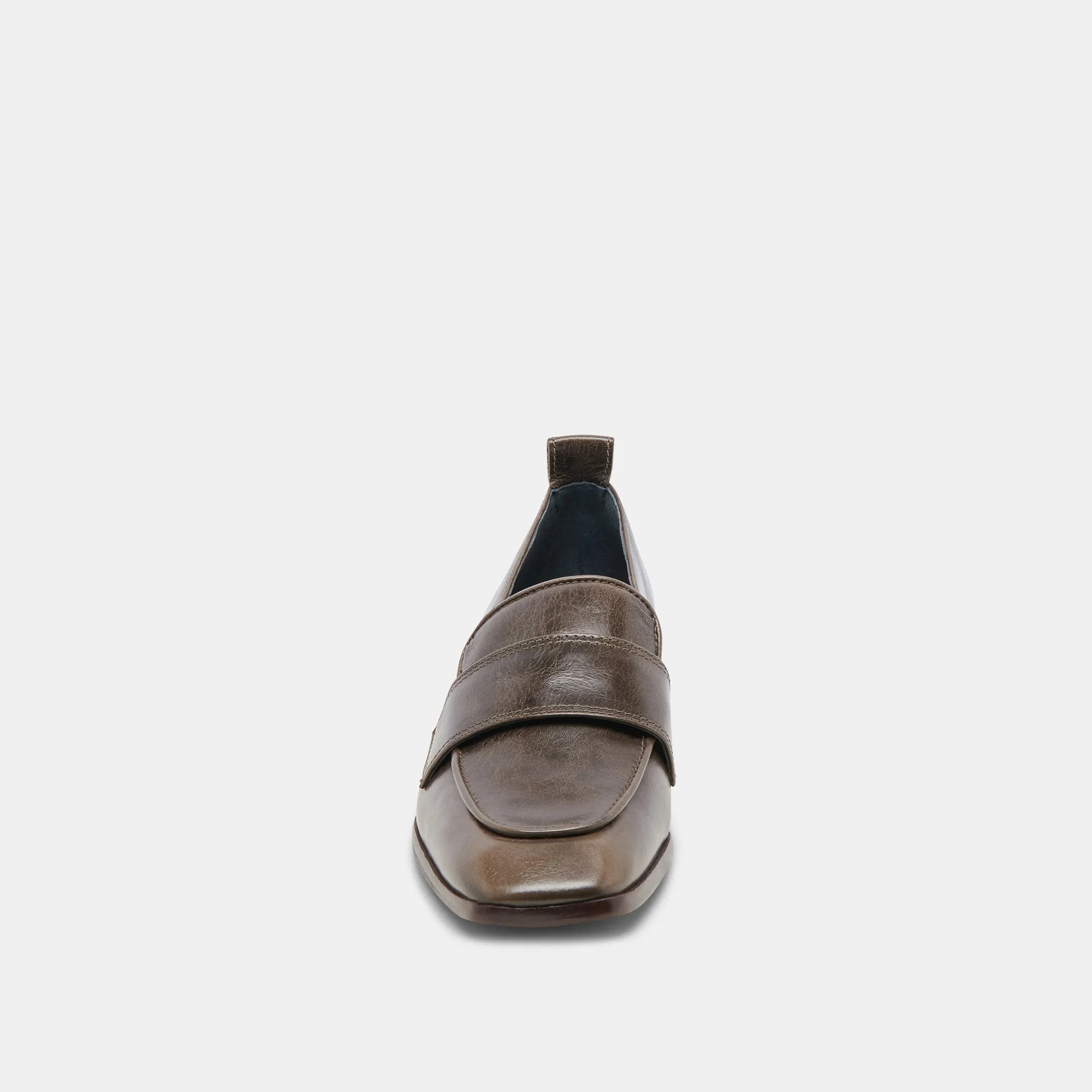 NYGEL LOAFERS CUIR VERT OLIVE FONCÉ